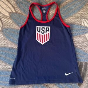 Nike Tee USA Women's Soccer Racerback Tank Top Navy Blue‎ Size Small
